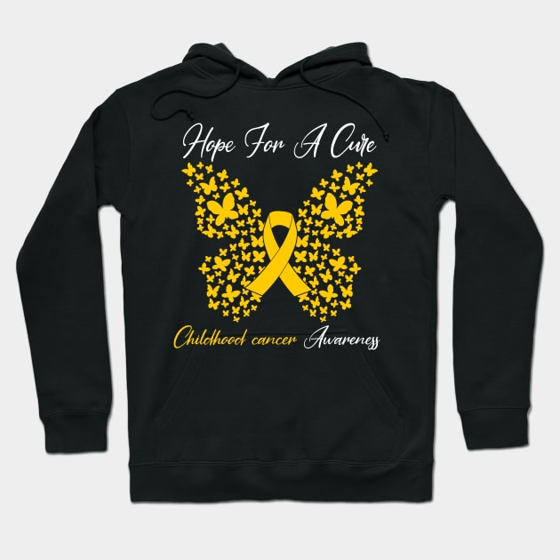 Hope For A Cure Butterfly Gift 3 Childhood cancer Hoodie by HomerNewbergereq